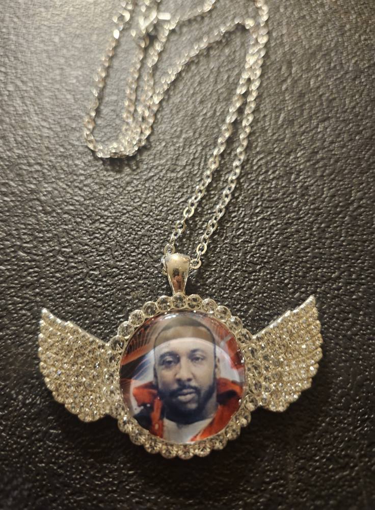 SILVER PLATED MEMORIAL NECKLACE WITH WINGS