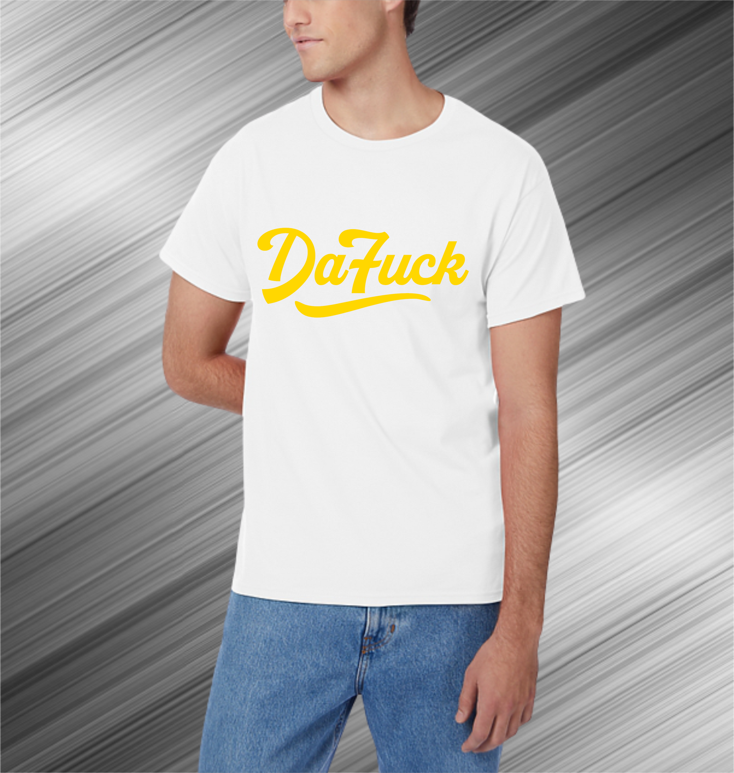 "DaFUCK" TShirt: WHITE WITH (BLACK, RED, BLUE, GREEN or YELLOW)