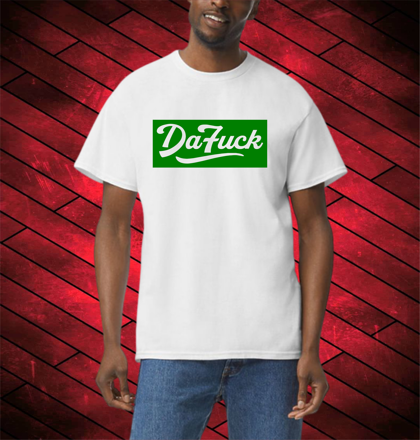 "DaFUCK" BLOCKED TShirt: WHITE WITH (BLACK, RED, BLUE, GREEN or YELLOW)