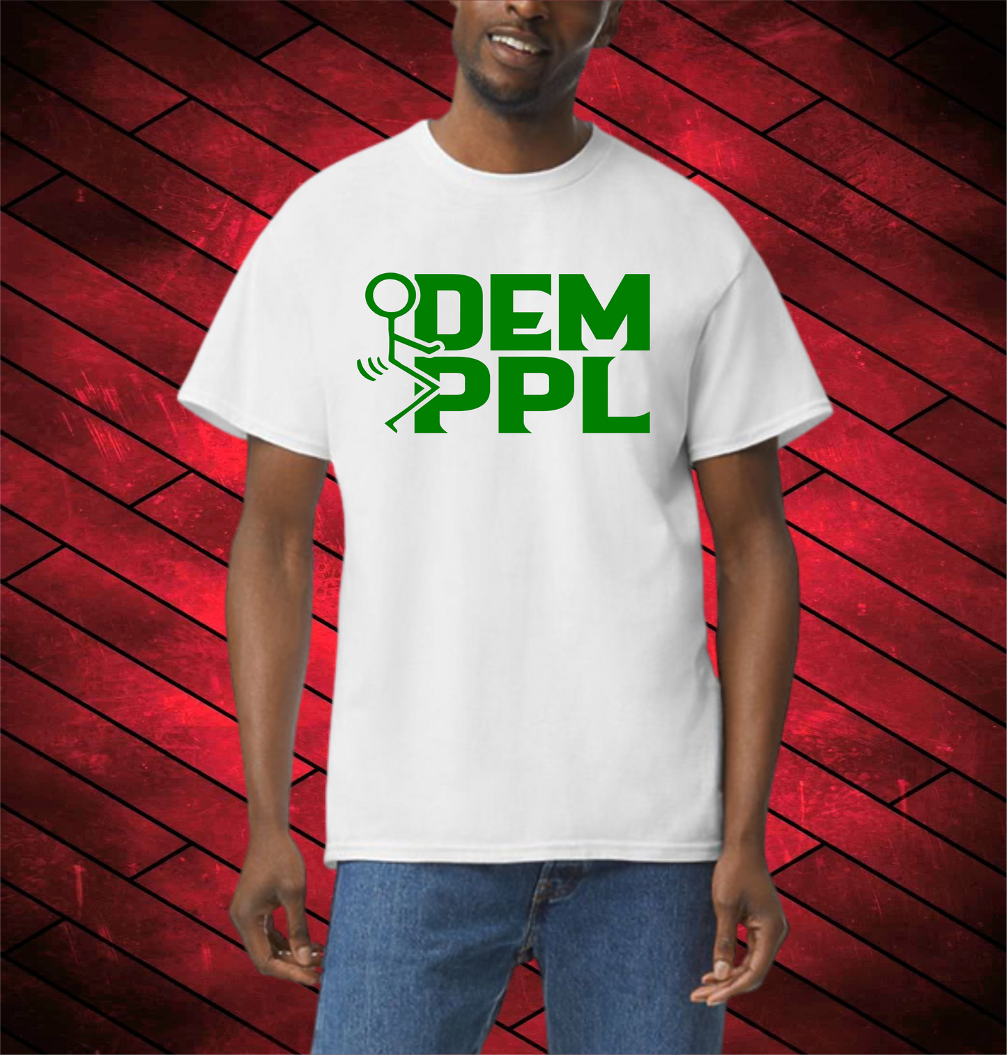 FUKC DEM PPL TShirt: WHITE WITH (BLACK, RED, BLUE, GREEN or YELLOW)