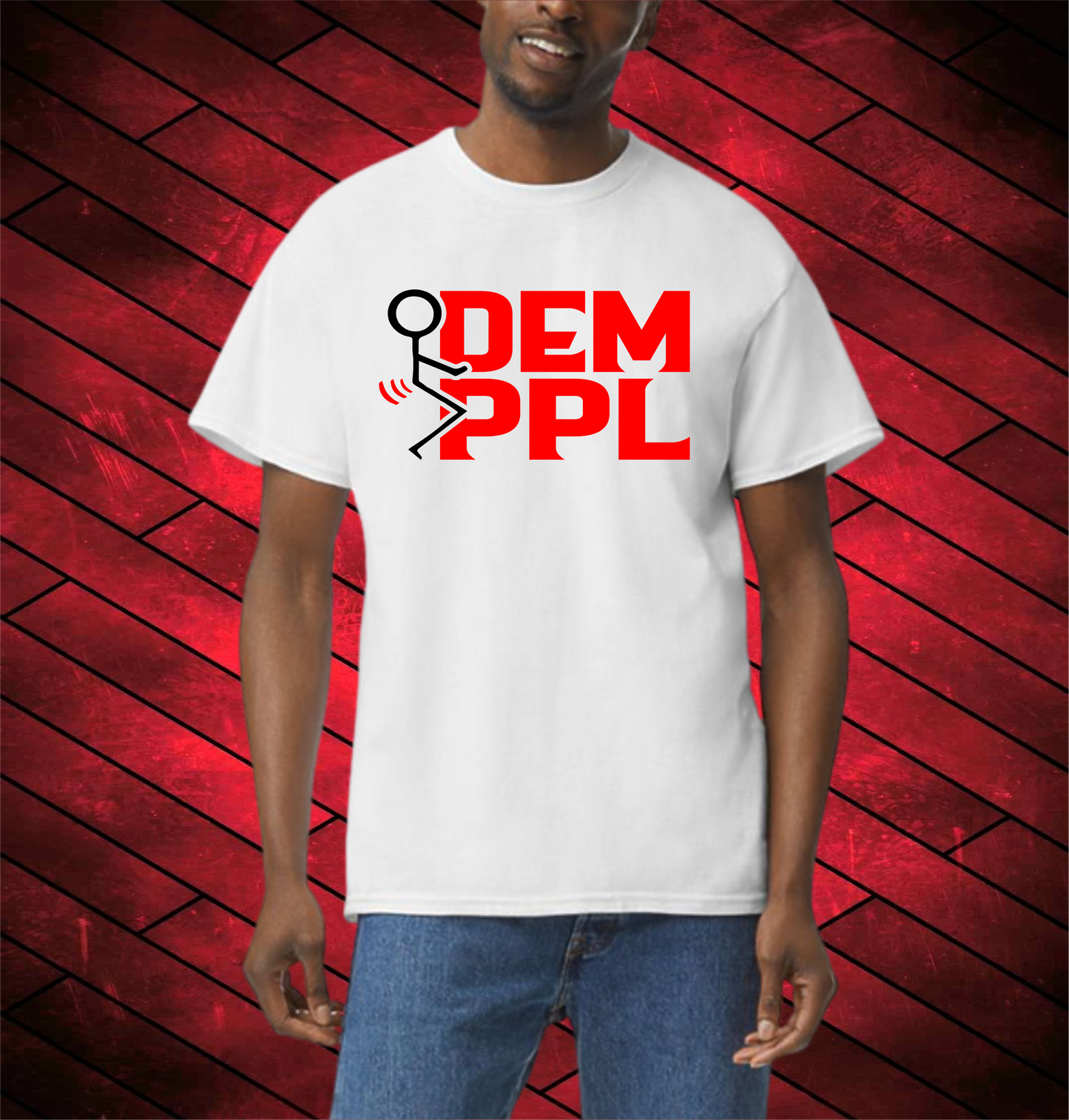 FUKC DEM PPL TShirt: WHITE WITH (BLACK, RED, BLUE, GREEN or YELLOW)