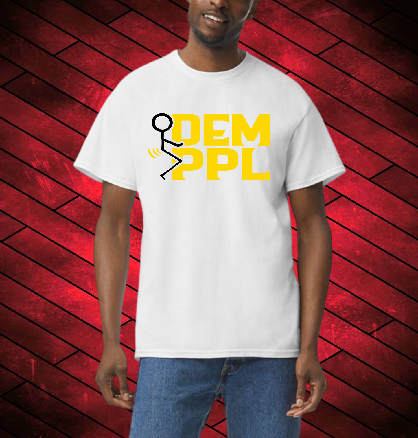 FUKC DEM PPL TShirt: WHITE WITH (BLACK, RED, BLUE, GREEN or YELLOW)